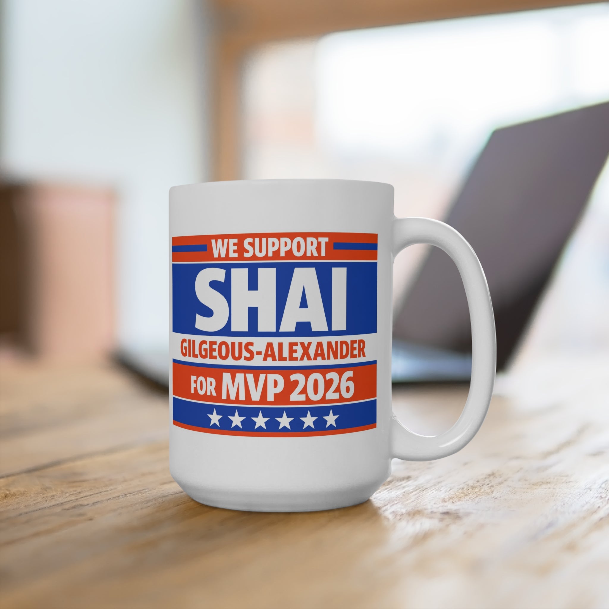 15oz OKC Thunder Fan Coffee Mug — SGA for MVP 2026 Fan Service Ceramic Mug